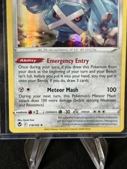 Metagross 119/195 Silver Tempest Holo Rare Pokemon Card Pokemon TCG / Pack Fresh - Image 3
