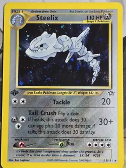 Steelix - 15/111 - Neo Genesis Holo Rare - 1st Edition SWIRL - Pokemon TCG Card - Image 1