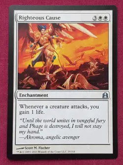 Magic The Gathering COMMANDER RIGHTEOUS CAUSE white card MTG - Image 1