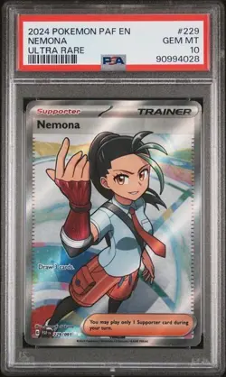 2024 POKEMON NEMONA #238 SIR & #229 ULTRA RARE PALDEAN FATES PSA 10 T 2 CARD SET - Image 2