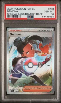 2024 POKEMON NEMONA #238 SIR & #229 ULTRA RARE PALDEAN FATES PSA 10 T 2 CARD SET - Image 4