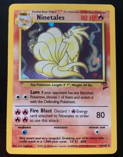 Ninetales 13/130 Holo Swirl Rare Unlimited Base Set 2 Pokemon Card TCG 2000 WOTC - Image 1