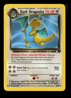Dark Dragonite 22/82 Team Rocket 2000 WOTC Non-Holo Rare Pokemon Card TCG - Image 1