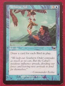 Magic The Gathering ONSLAUGHT AIRBORNE AID blue card MTG - Image 1