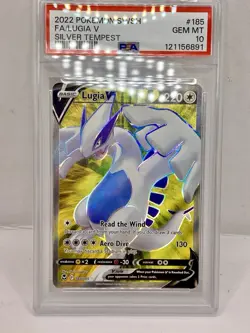 LUGIA V PSA 10 2022 POKEMON SWORD & SHIELD SILVER TEMPEST 185 FULL ART Gem Mint - Image 1