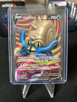 Pokemon Omastar V (Full Art) 174/195 Sword & Shield - Silver Tempest Holo / New - Image 1