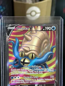 Pokemon Omastar V (Full Art) 174/195 Sword & Shield - Silver Tempest Holo / New - Image 2