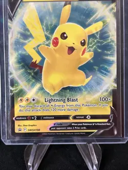 Pikachu V SWSH198 - Ultra Rare Holo Promo Pokemon / Pack Fresh New / Black Star - Image 3