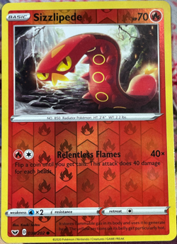 Sizzlipede Reverse Holo - 038/202 - Sword & Shield Base Pokemon 2020 - Image 1