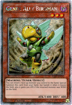 YuGiOh! Genex Ally Birdman RA03-EN247 - Platinum Secret Rare 1st Edition NM/M - Image 1