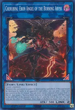 Yugioh Cherubini, Ebon Angel of the Burning Abyss (Super Rare 1st) RA01-EN042 P - Image 1