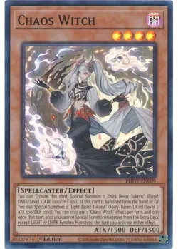 Yugioh - Chaos Witch (Super Rare) (1st Edition) - PHHY-EN009 P - Image 1
