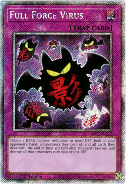 YuGiOh! Full Force Virus RA03-EN267 - Platinum Secret Rare 1st Edition NM/M - Image 1