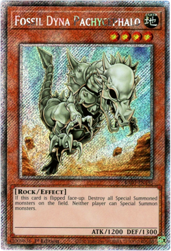 YuGiOh! Fossil Dyna Pachycephalo - RA03-EN195 - Platinum Secret Rare 1st Edition - Image 1