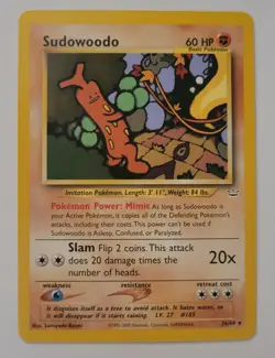 Pokemon 2001 Neo Revelation Vintage Sudowoodo 26/64 - Non-Holo Rare Card - LP - Image 1