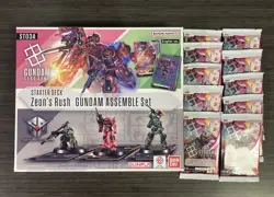 BANDAI Gundam Card Game Zeon’s Rush ST03A Assemble Set & X10 Booster Packs - Image 1