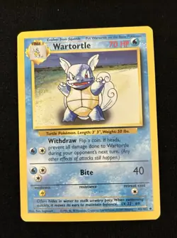 Wartortle 42/102 1st Edition Base Set Shadowless 1999 Vintage Pokemon Card - Image 1