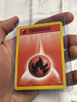 French Feu Energie Neon Genesis 107/111 Pokemon Card Fire Energy TCG WOTC NM Vtg - Image 2