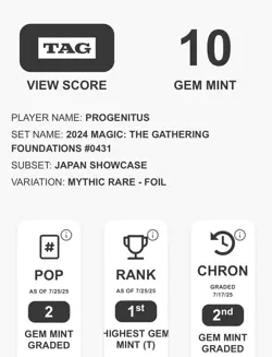 TAG 10 Progenitus - JPN Showcase Foundations, Magic: The Gathering Graded Card - Image 3