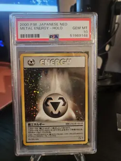 PSA 10 Pokemon Japanese Neo Metal Energy Holo GEM MINT - 🌀 Quad Swirl 🌀 - Image 1