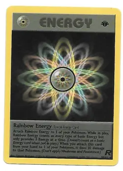 RAINBOW ENERGY 2000 Pokemon Team Rocket 1st Edition 80/82 - LP - Image 1