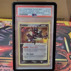 PSA10 Pokemon 2021 SWSH Black Star Promo Celebrations Greninja Gold Star #144 - Image 1
