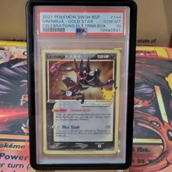 PSA10 Pokemon 2021 SWSH Black Star Promo Celebrations Greninja Gold Star #144 - Image 2