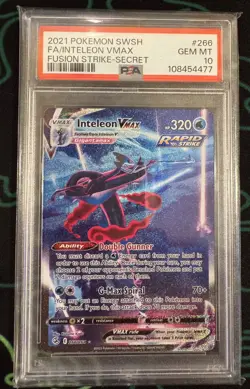 PSA 10 INTELEON VMAX 266 FUSION STRIKE ALT ART POKEMON GEM MINT - Image 1