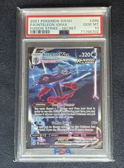 PSA 10 INTELEON VMAX 266 FUSION STRIKE ALT ART POKEMON GEM MINT - Image 1