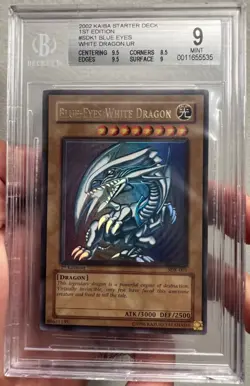 BGS 9 1st Edition Blue-Eyes White Dragon SDK 001 2002 Yugioh Kaiba Deck English - Image 1