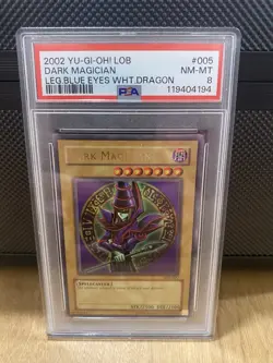 Dark Magician LOB-005 Ultra Rare Unlimited Edition PSA 8 NM-MT YuGiOh Card - Image 1