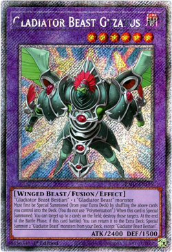 YuGiOh! Gladiator Beast Gyzarus RA03-EN198 Platinum Secret Rare 1st Edition NM/M - Image 1