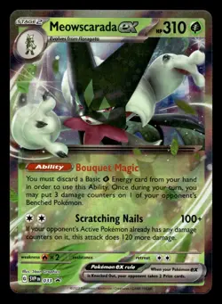 Meowscarada ex SVP 033 Double Rare Black Star Promo Pokemon Card - Image 1