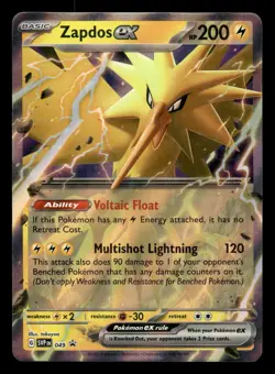 Zapdos ex SVP 049 Double Rare Black Star Promo Pokemon Card - Image 1