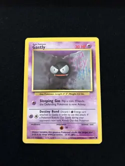 Pokemon 1999 Vintage Base Set Shadowless Card Gastly #50 1st Edition - Image 1