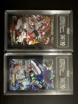 Pokemon Team Aqua's Kyogre EX Team Magma's Groudon EX RR Card Japanese - Image 1