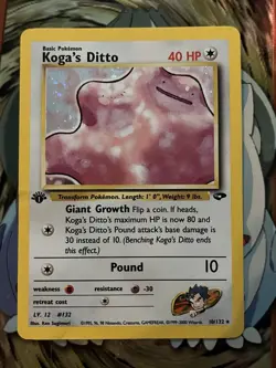 Pokemon TCG Koga's Ditto Gym Challenge Holo Card 10/132 1st Edition Rare - Image 2