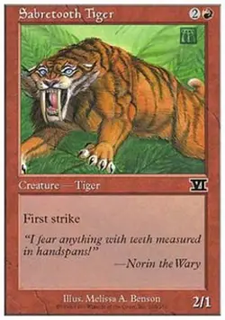 Sabretooth Tiger - Medium Play MTG Classic 6th Edition - Image 1