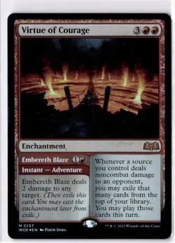 Virtue Of Courage NM/M* FOIL Wilds Of Eldraine ENGLISH 0157 mtg -UnltdCards - Image 1