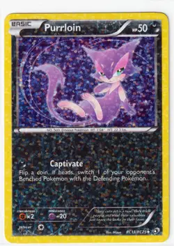 2013 PURRLOIN RC13/RC25 Legendary Treasures Pokemon Radiant Collection HOLO NM - Image 1