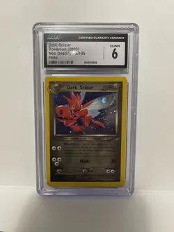 2002 Pokemon Neo Destiny Unlimited Dark Scizor Holo Rare 9/105 CGC 6 - Image 1