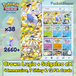 Pokemon TCG (Trading Card Game) Pocket 2 Crown Lugia + Solgaleo + 2660 Pack HG - Image 1