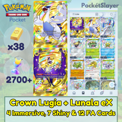 Pokemon TCG (Trading Card Game) Pocket 2 Crown Lugia + Lunala + 2700 Pack HG - Image 1