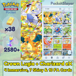 Pokemon TCG (Trading Card Game) Pocket 2 Crown Lugia + Charizard + 2580 Pack HG - Image 1