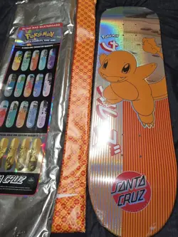 Santa Cruz Charmander Skateboard With PoP w/ PSA Graded 1999 Gem MT 10 Game Card - Image 2