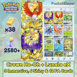 Pokemon TCG (Trading Card Game) Pocket 2 Crown Ho-Oh + Lunala 2580+ Pack HG - Image 1