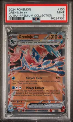 Greninja EX UPC #106 2024 Pokemon Twilight Masquerade Promo (Metal Card) PSA 9 - Image 1