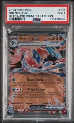 Greninja EX UPC #106 2024 Pokemon Twilight Masquerade Promo (Metal Card) PSA 9 - Image 1