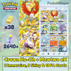Pokemon TCG (Trading Card Game) Pocket 2 Crown Ho-Oh + Mewtwo 2640+ Pack HG - Image 1