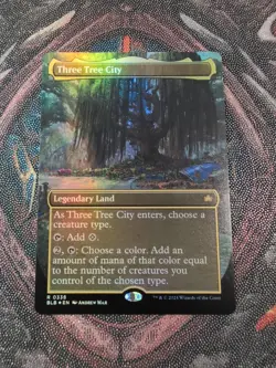 Three Tree City Borderless Foil MTG Bloomburrow Rare 0338 NM *MINTY* - Image 2